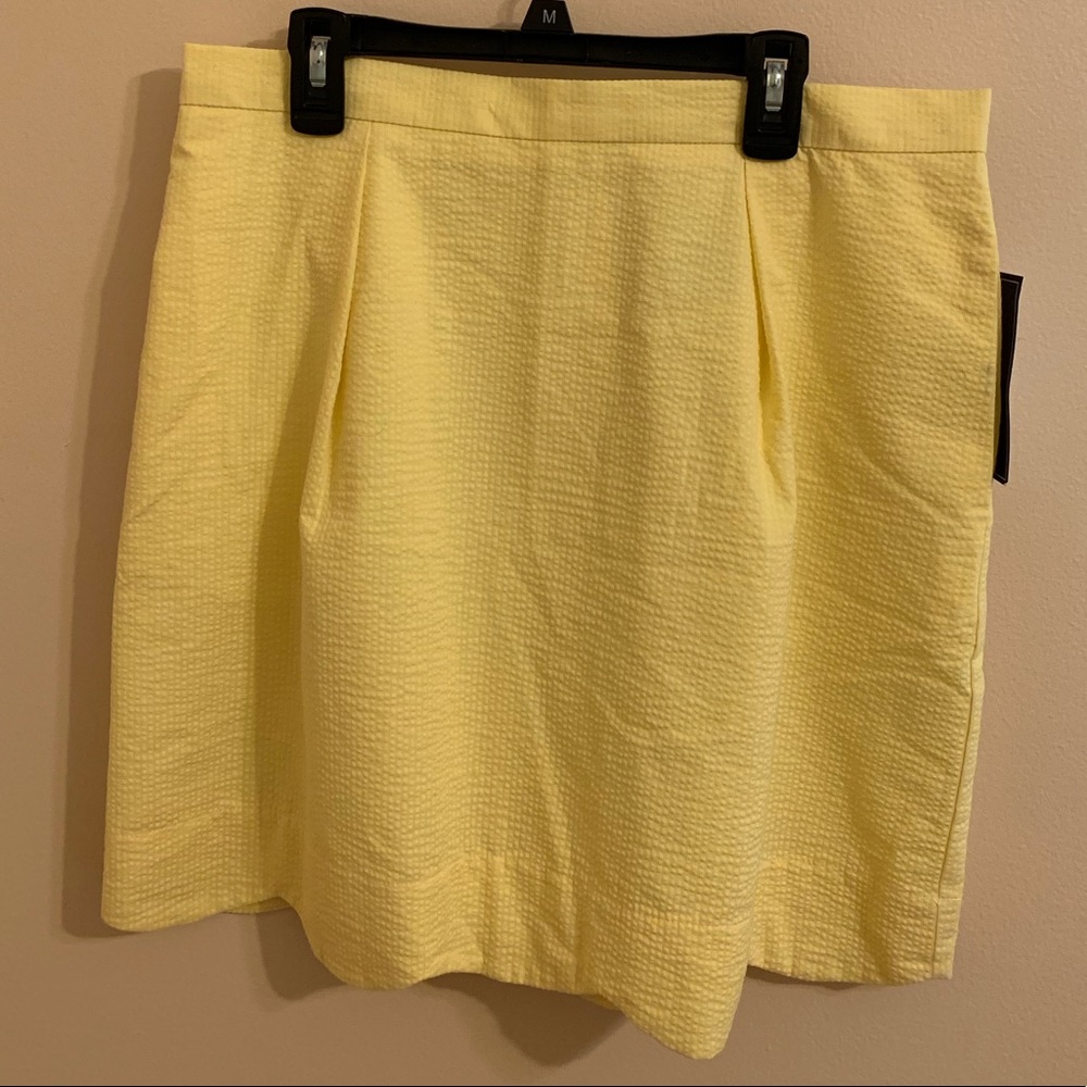 Lauren James Yellow Seersucker Skirt size L